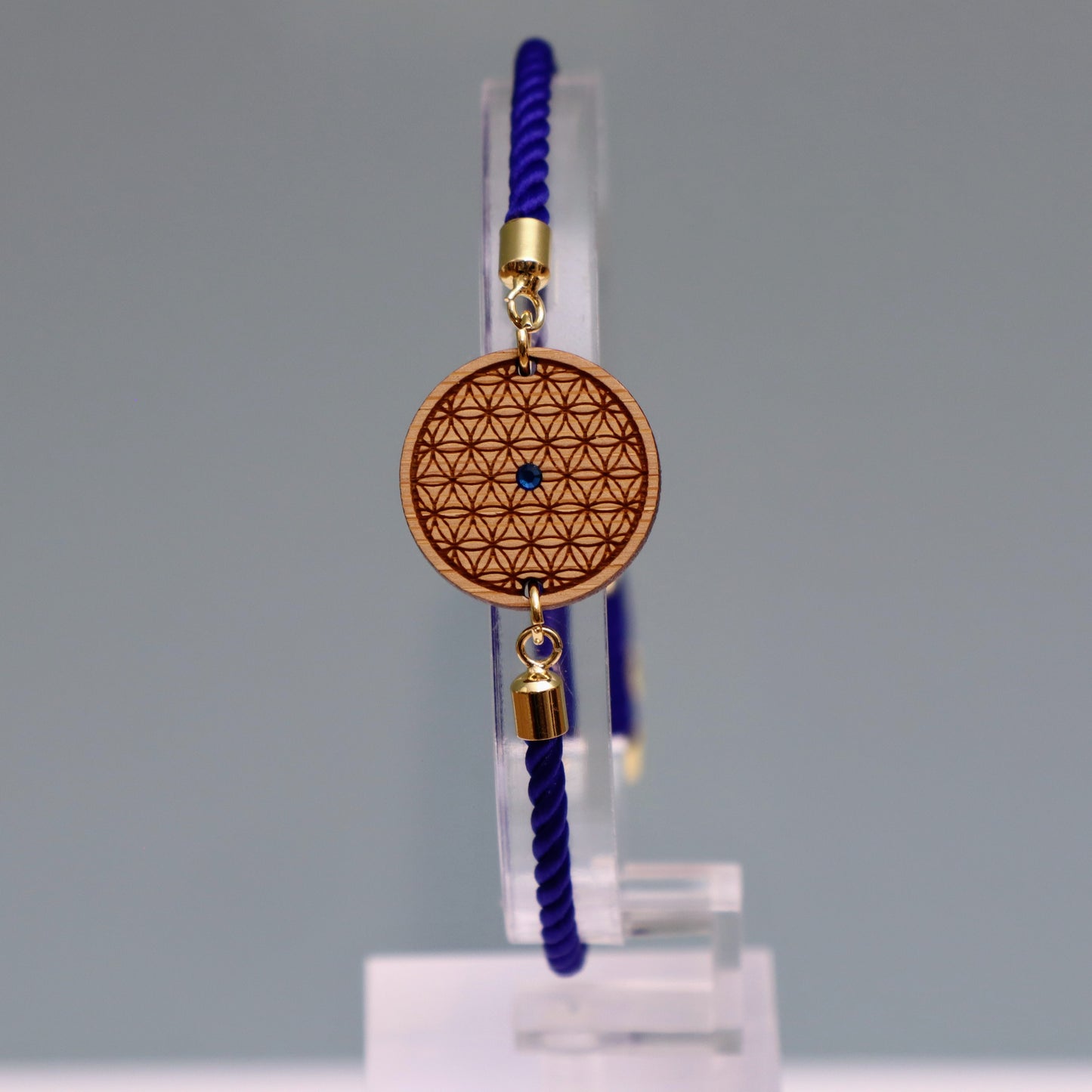 La Fleur de Vie : Harmonie et Équilibre Universel - Bracelet Bleu avec cristal Swarovski