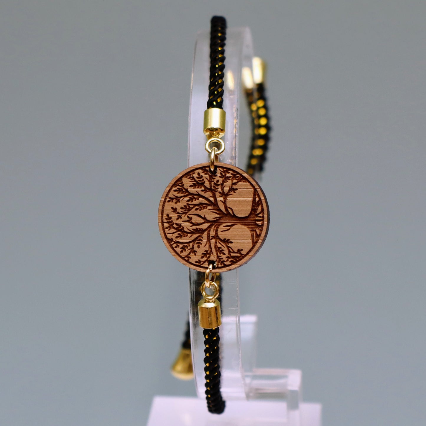 Arbre de Vie – Symbole de Croissance et de Connexion - Bracelet Noir et Doré