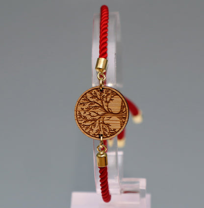 Arbre de Vie – Symbole de Croissance et de Connexion - Bracelet Rouge