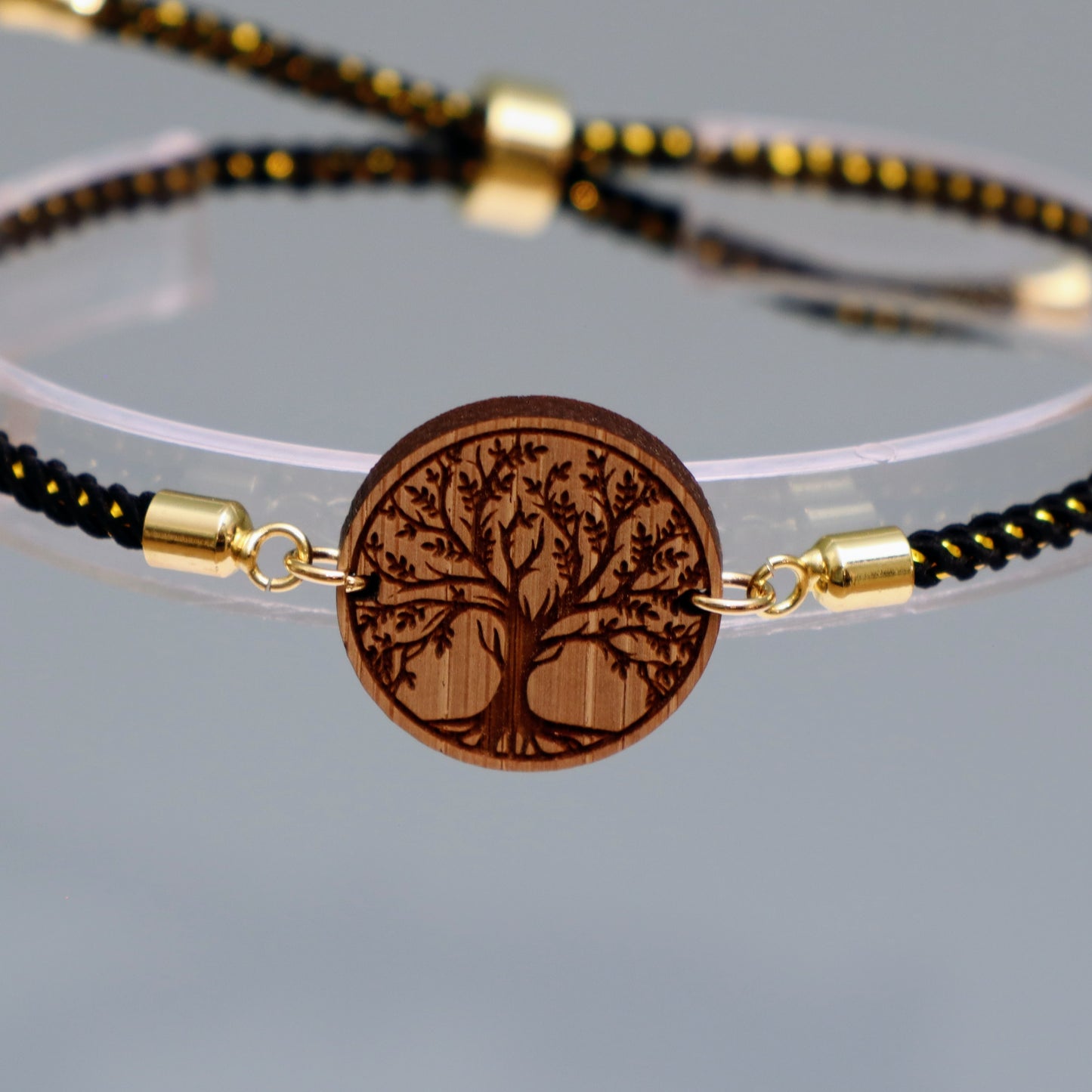 Arbre de Vie – Symbole de Croissance et de Connexion - Bracelet Noir et Doré