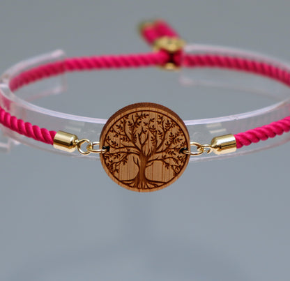 Arbre de Vie – Symbole de Croissance et de Connexion - Bracelet Fuchsia