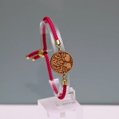 Arbre de Vie – Symbole de Croissance et de Connexion - Bracelet Fuchsia