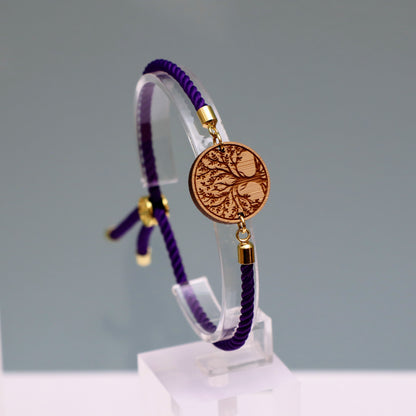 Arbre de Vie – Symbole de Croissance et de Connexion - Bracelet Violet