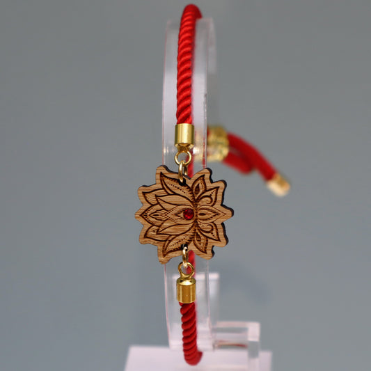 Fleur de Lotus : Symbole de Pureté et de Renaissance - Bracelet Rouge avec cristal Swarovski