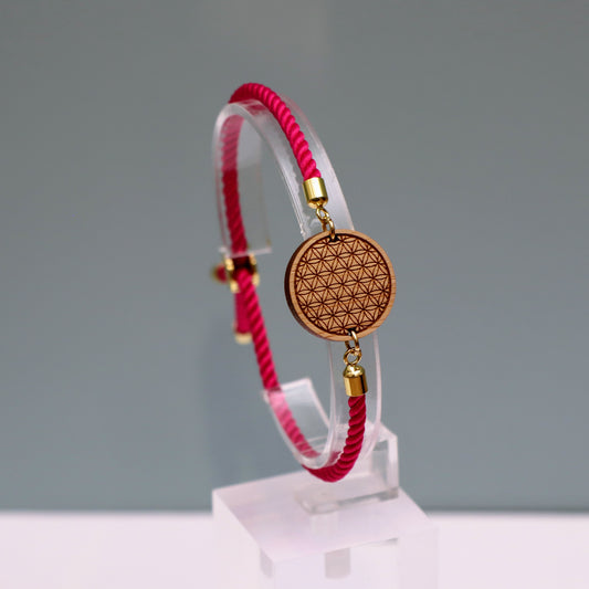 La Fleur de Vie : Harmonie et Équilibre Universel - Bracelet Fuchsia