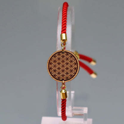 La Fleur de Vie : Harmonie et Équilibre Universel - Bracelet Rouge