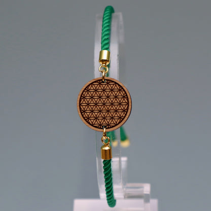 La Fleur de Vie : Harmonie et Équilibre Universel - Bracelet Vert