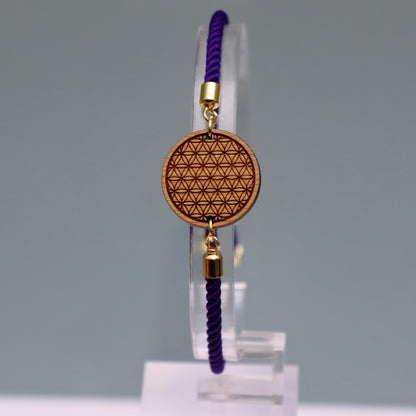 La Fleur de Vie : Harmonie et Équilibre Universel - Bracelet Violet