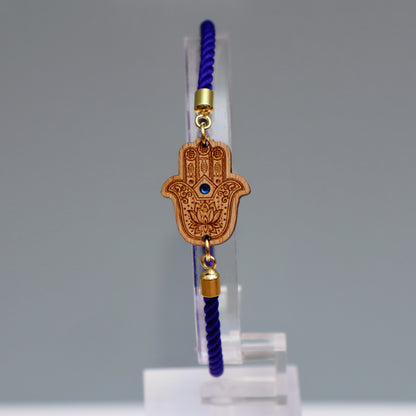 Main de Fatma : Symbole de Protection et de Bienveillance - Bracelet Bleu avec cristal Swarovski