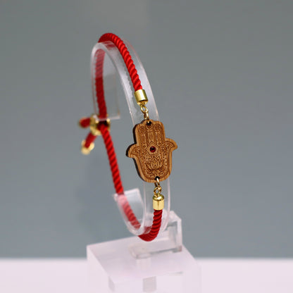 Main de Fatma : Symbole de Protection et de Bienveillance - Bracelet Rouge avec cristal Swarovski