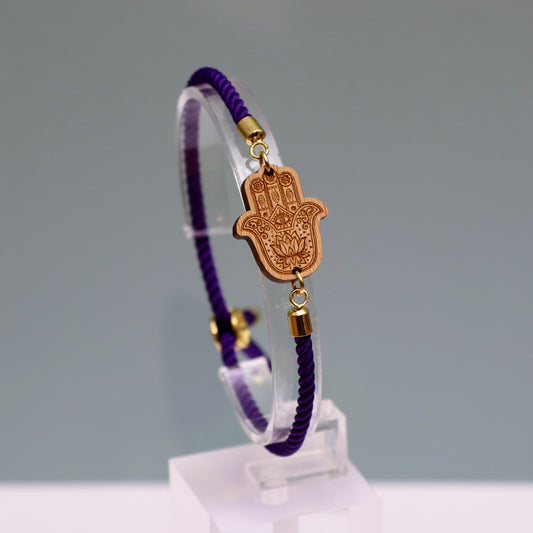 Main de Fatma : Symbole de Protection et de Bienveillance - Bracelet Violet