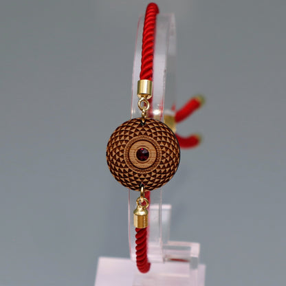 Torus Yantra : Symbole de l’Énergie Circulaire et de l’Harmonie - Bracelet Rouge avec cristal Swarovski