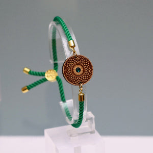 Torus Yantra : Symbole de l’Énergie Circulaire et de l’Harmonie - Bracelet Vert avec cristal Swarovski